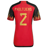 Belgium Home Authentic Shirt 2022 with Philtjens 2 printing - Kit Captain