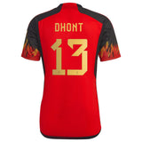 Belgium Home Shirt 2022 with Dhont 13 printing - Kit Captain