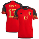 Belgium Home Shirt 2022 with Dhont 13 printing - Kit Captain