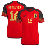 Belgium Home Shirt 2022 with Detruyer 16 printing - Kit Captain