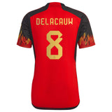 Belgium Home Shirt 2022 with Delacauw 8 printing - Kit Captain