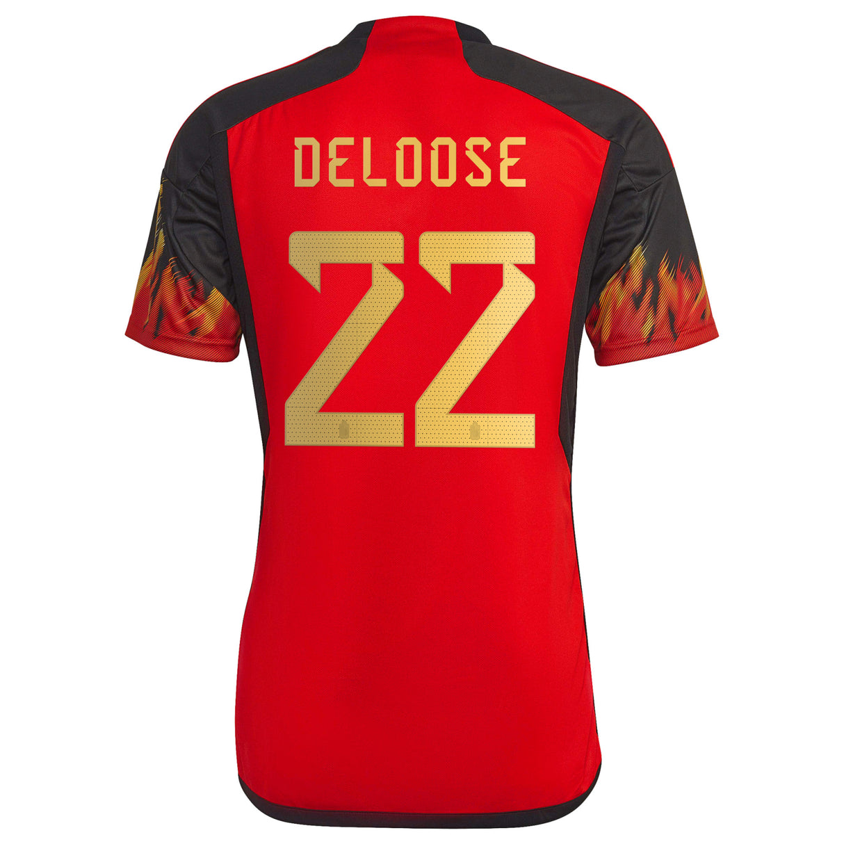 Belgium Home Shirt 2022 with Deloose 22 printing - Kit Captain