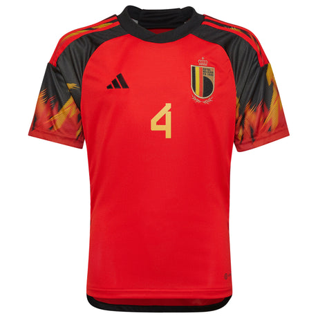 Belgium Home Shirt 2022 - Kids with Tysiak 4 printing - Kit Captain