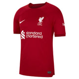 Liverpool Home Stadium Shirt 2022-23 with Gakpo 18 printing - Kit Captain