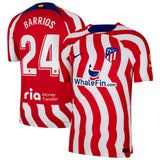 Atlético de Madrid Home Vapor Match Shirt 2022-23 with Barrios 24 printing - Kit Captain