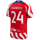 Atlético de Madrid Metropolitano Home Stadium Shirt 2022-23 with Barrios 24 printing - Kit Captain