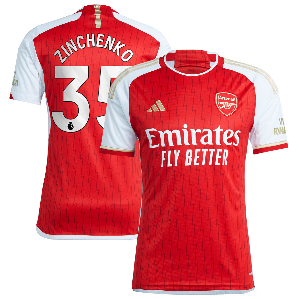 Arsenal adidas Home Shirt 2023-24 with Zinchenko 35 printing - Kit Captain