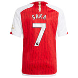 Arsenal adidas Home Shirt 2023-24 - Kids with Saka 7 printing - Kit Captain