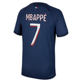 Paris Saint-Germain Nike Home Dri Fit Adv Match Shirt 2023-24 with Mbappé 7 printing - Kit Captain