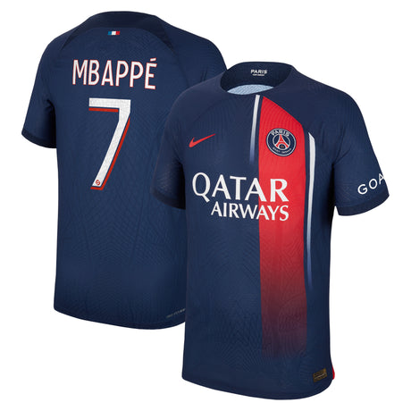 Paris Saint-Germain Nike Home Dri Fit Adv Match Shirt 2023-24 with Mbappé 7 printing - Kit Captain