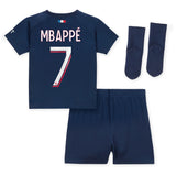 Paris Saint-Germain Nike Home Stadium Kit 2023-24 - Infant with Mbappé 7 printing - Kit Captain