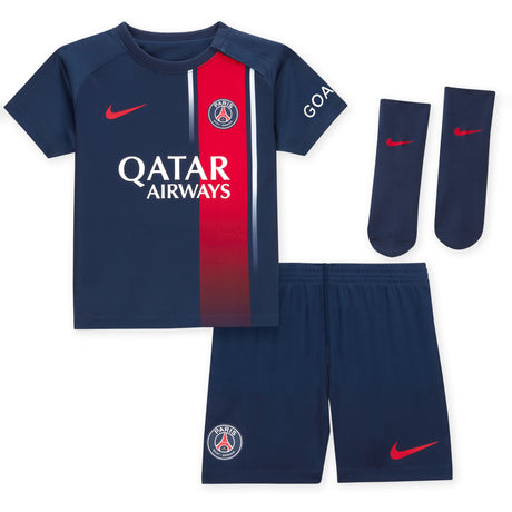 Paris Saint-Germain Nike Home Stadium Kit 2023-24 - Infant with N.Mendes 25 printing - Kit Captain