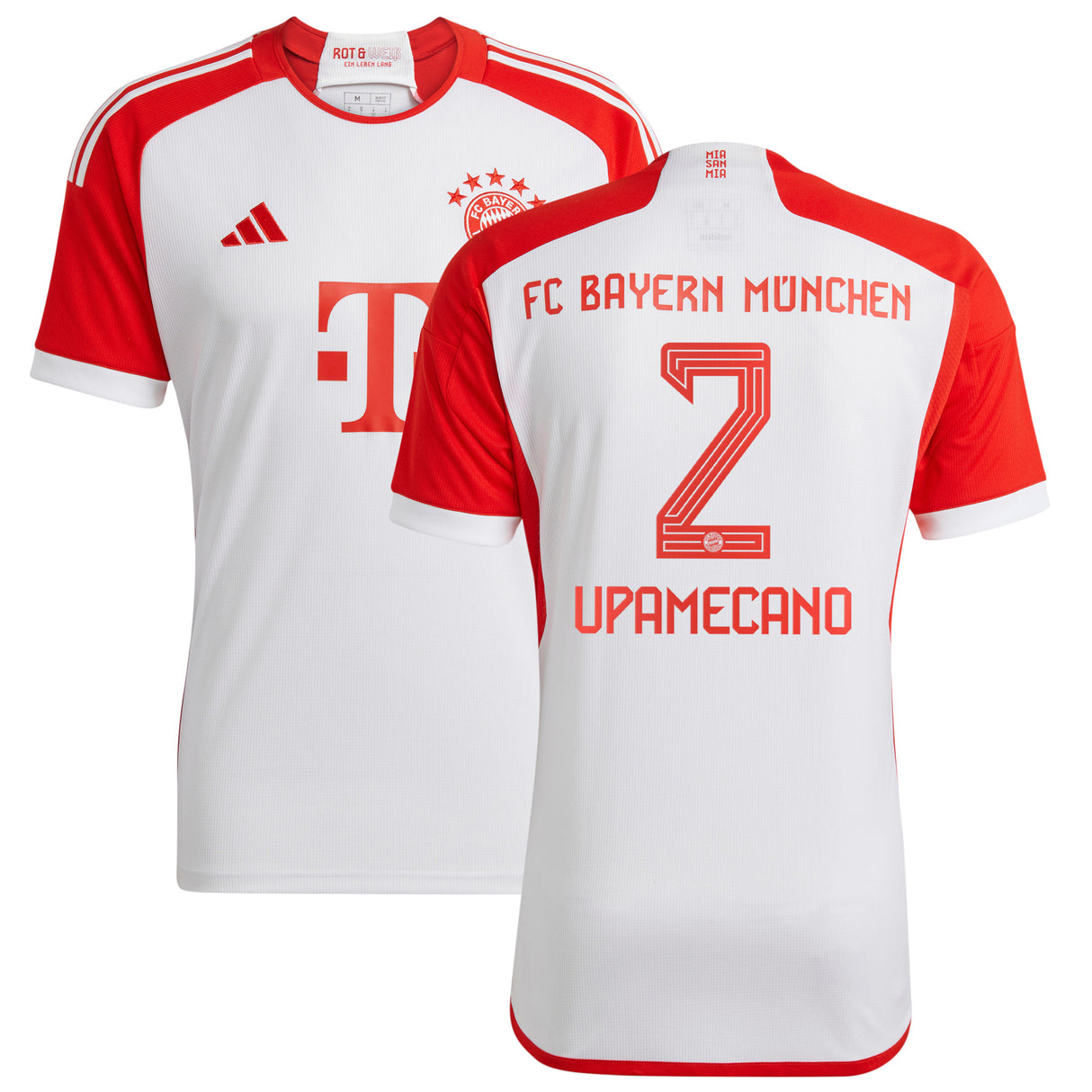 FC Bayern adidas Home Shirt 2023-24 with Upamecano 2 printing - Kit Captain