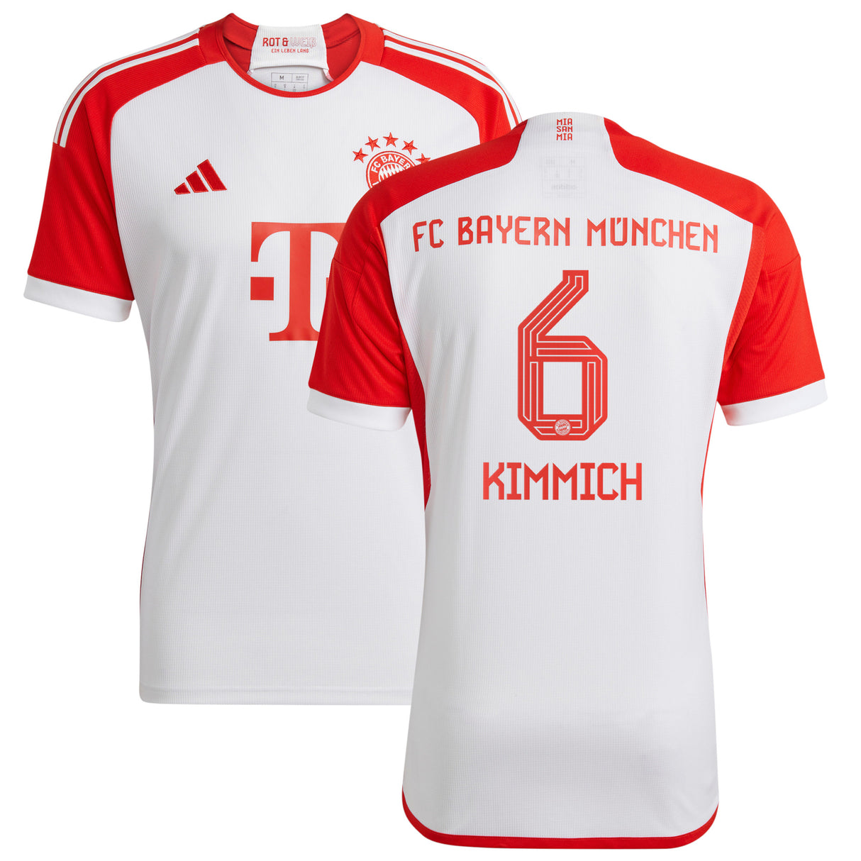 FC Bayern adidas Home Shirt 2023-24 with Kimmich 6 printing - Kit Captain