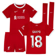 Liverpool Nike Home Stadium Kit - 2023-24 - Little Kids with Gakpo 18 printing - Kit Captain