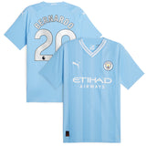 Manchester City Puma Home Authentic Shirt 2023-24 with Bernardo 20 printing - Kit Captain