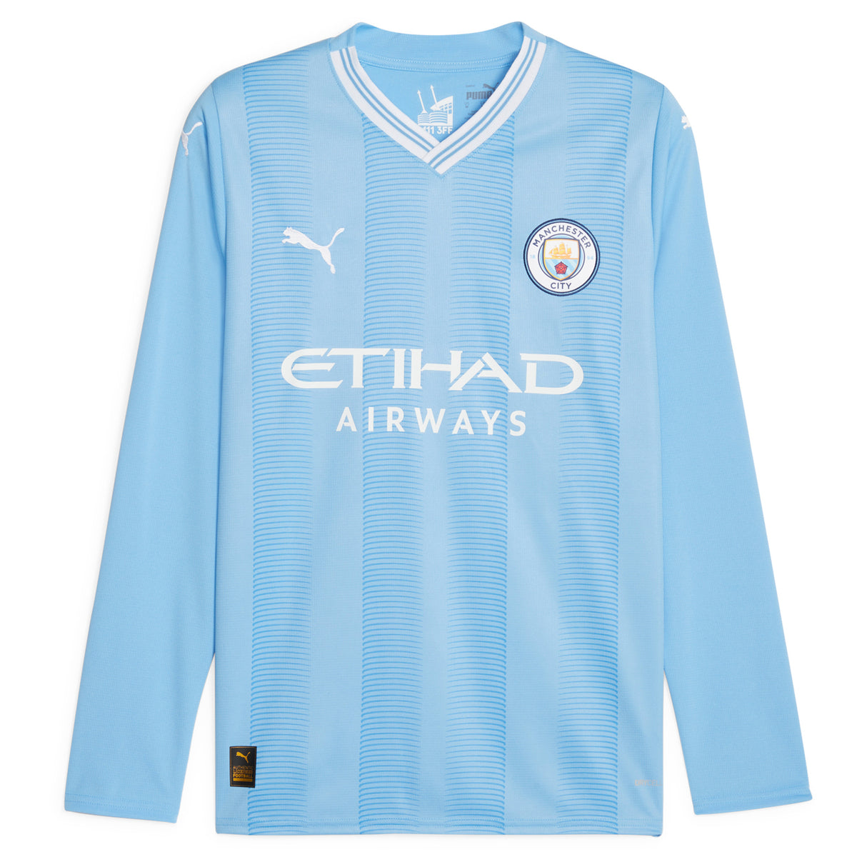 Manchester City Puma Home Shirt 2023-24 - Long Sleeve with Phillips 4 printing - Kit Captain