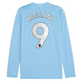 Manchester City Puma Home Shirt 2023-24 - Long Sleeve with Haaland 9 printing - Kit Captain