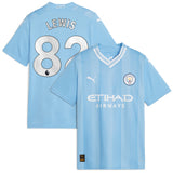 Manchester City Puma Home Shirt 2023-24 - Kids with Lewis 82 printing - Kit Captain