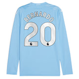 Manchester City Puma Home Shirt 2023-24 - Long Sleeve - Kids with Bernardo 20 printing - Kit Captain