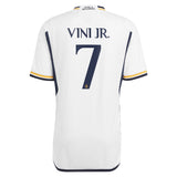 Real Madrid adidas Home Authentic Shirt 2023-24 with Vini Jr. 7 printing - Kit Captain