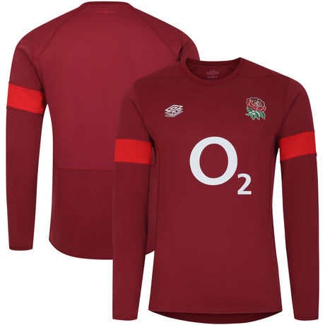 England Rugby Relaxed Long Sleeve Training Jersey - Red - Mens - Kit Captain