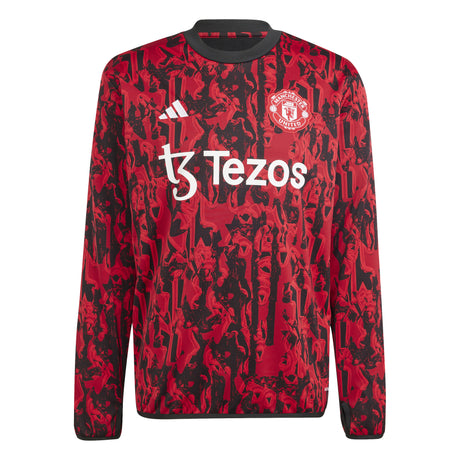 Manchester United adidas Pre Match Warm Top - Red