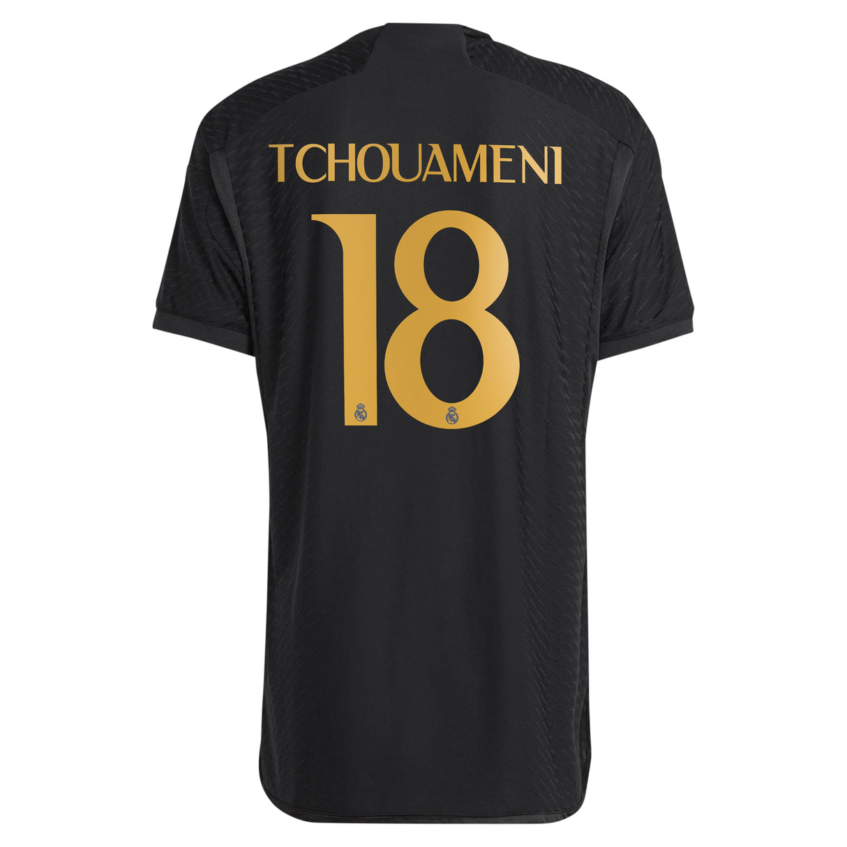 Real Madrid adidas Third Authentic Shirt 2023-24 with Tchouaméni 18 printing - Kit Captain