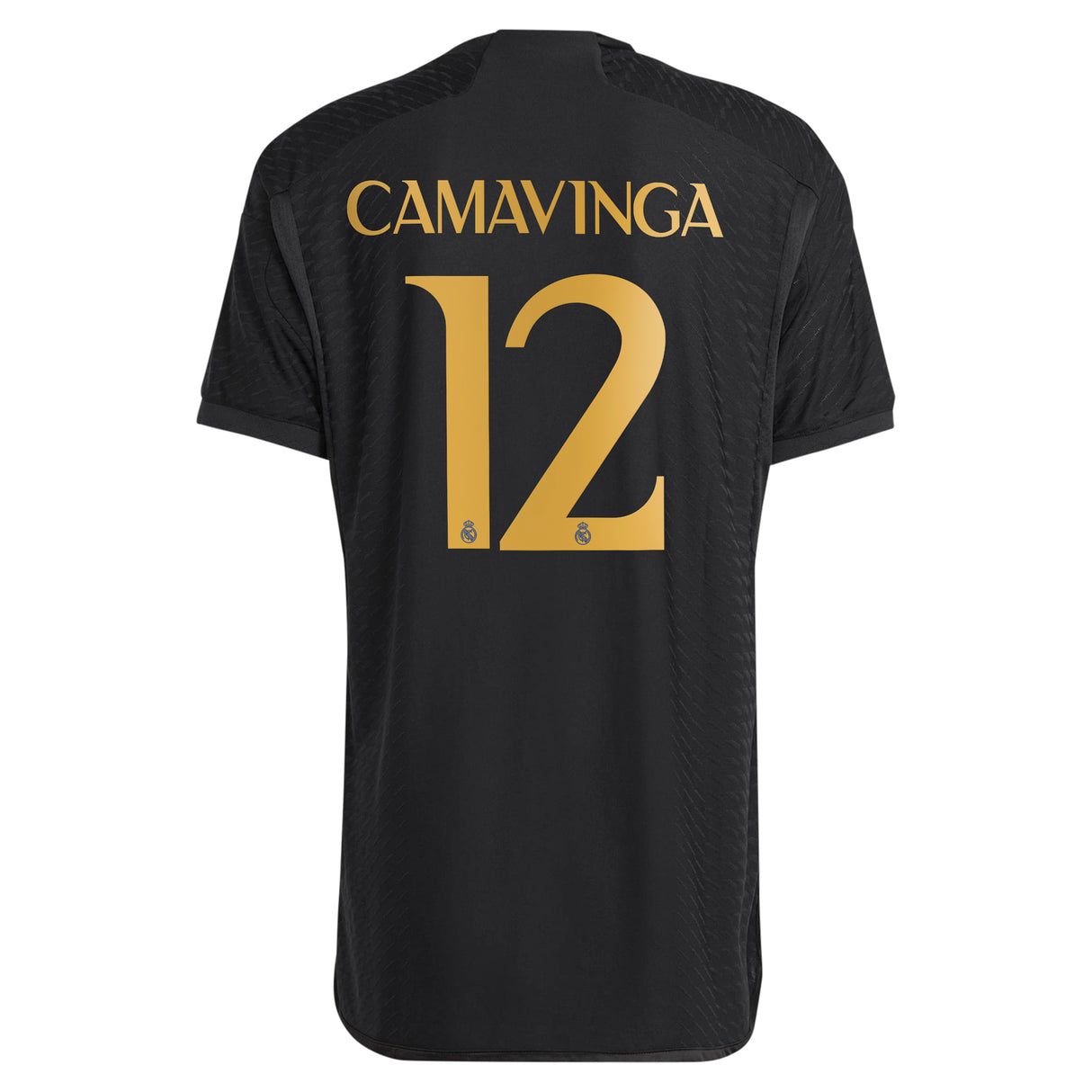 Real Madrid adidas Third Authentic Shirt 2023-24 with Camavinga 12 printing - Kit Captain