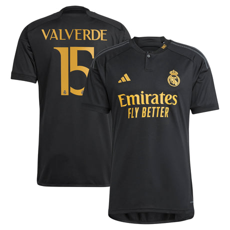 Real Madrid adidas Third Shirt 2023-24 with Valverde 15 printing - Kit Captain