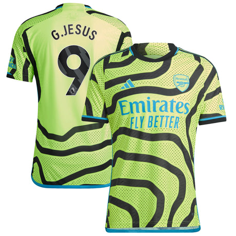 Arsenal adidas Away Authentic Shirt 2023-24 with G.Jesus 9 printing - Kit Captain