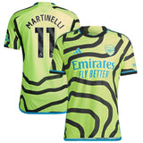 Arsenal adidas Away Authentic Shirt 2023-24 with Martinelli 11 printing - Kit Captain