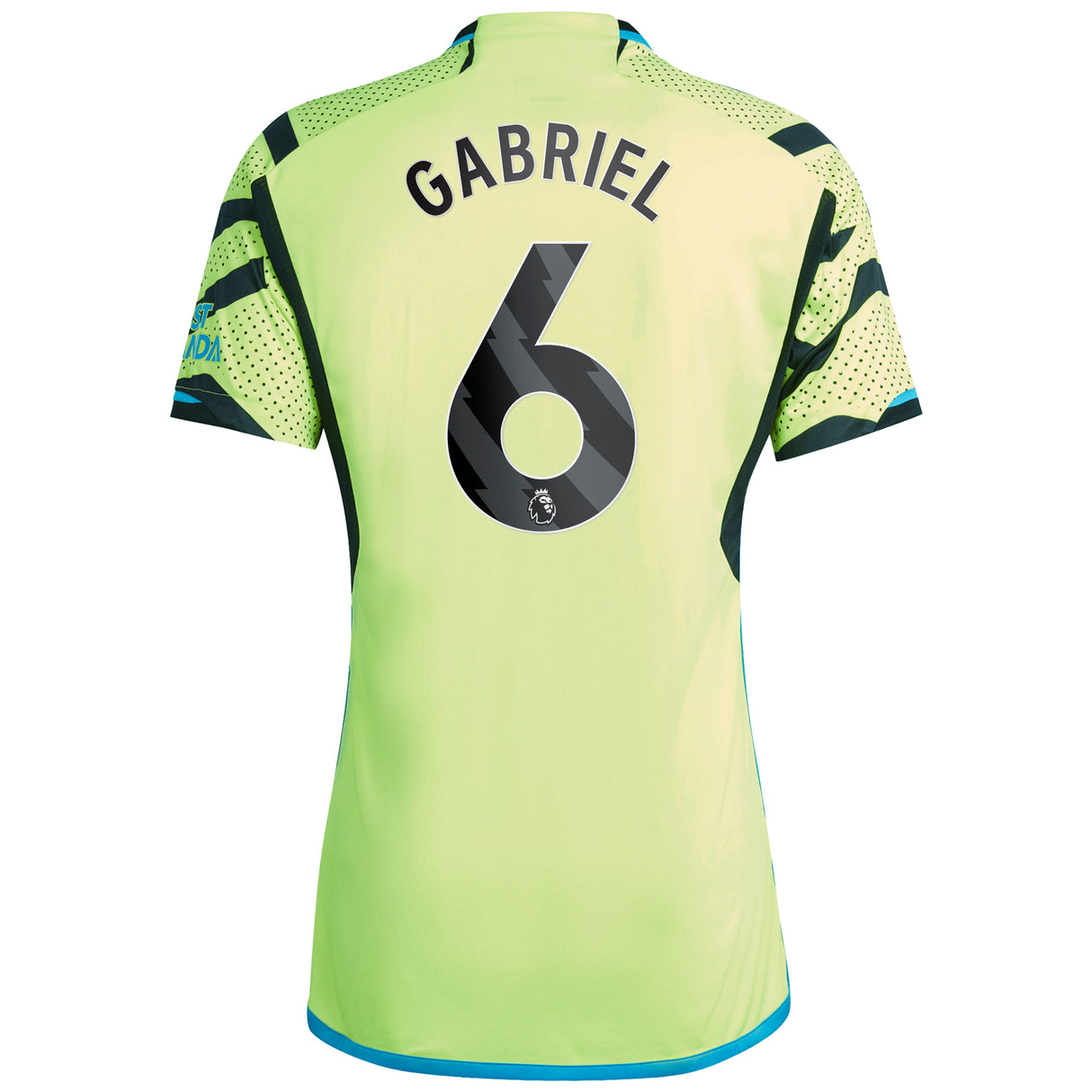 Arsenal adidas Away Shirt 2023-24 with Gabriel 6 printing - Kit Captain