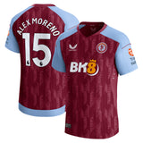 Aston Villa Castore Home Pro Shirt 2023-24 with Alex Moreno 15 printing - Kit Captain