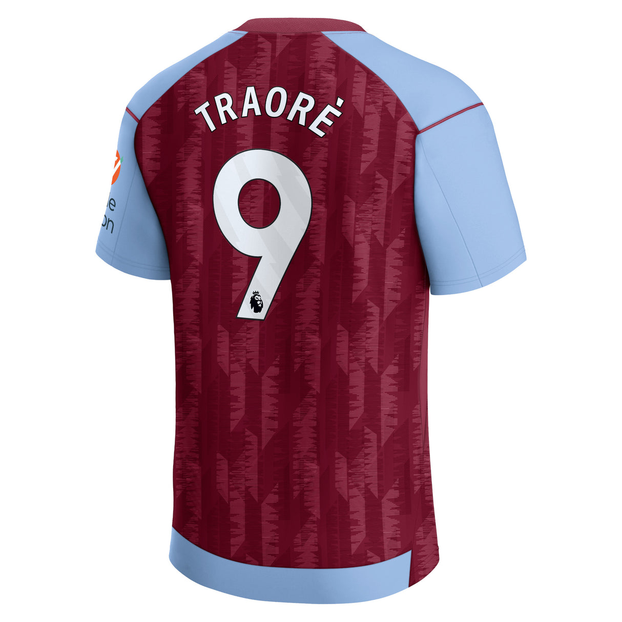 Aston Villa Castore Home Shirt 2023-24 with Traoré 9 printing - Kit Captain