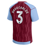 Aston Villa Castore Home Shirt 2023-24 - Kids with Diego Carlos 3 printing - Kit Captain