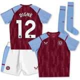 Aston Villa Castore Home Infant Kit 2023-24 with Digne 12 printing - Kit Captain