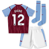 Aston Villa Castore Home Infant Kit 2023-24 with Digne 12 printing - Kit Captain