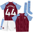 Aston Villa Castore Home Infant Kit 2023-24 with Kamara 44 printing - Kit Captain