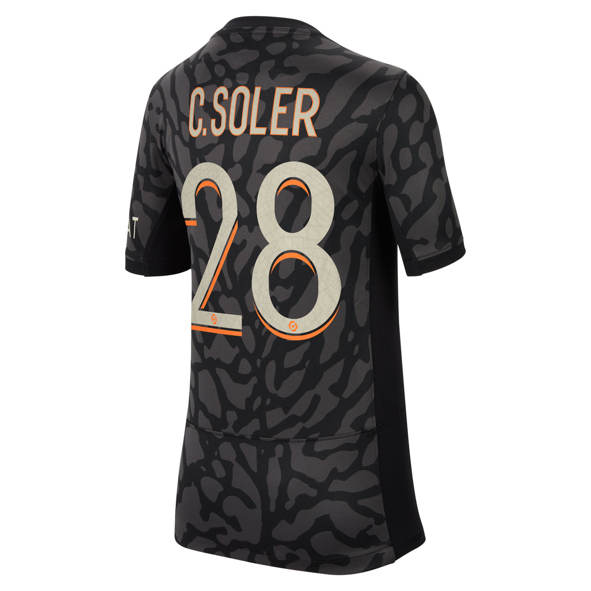 PSG x Jordan Third Stadium Shirt 2023-24 - Kids with C. Soler 28 printing - Kit Captain