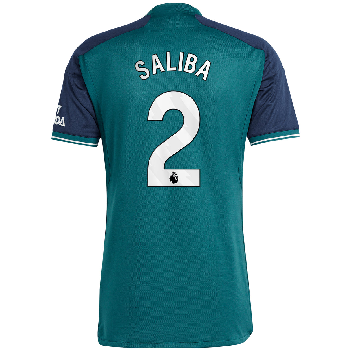 Arsenal adidas Third Shirt 2023-24 with Saliba 2 printing - Kit Captain