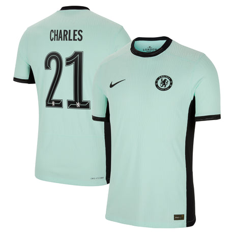 Chelsea Third Vapor Match Shirt 2023-24 with Charles 21 printing - Kit Captain