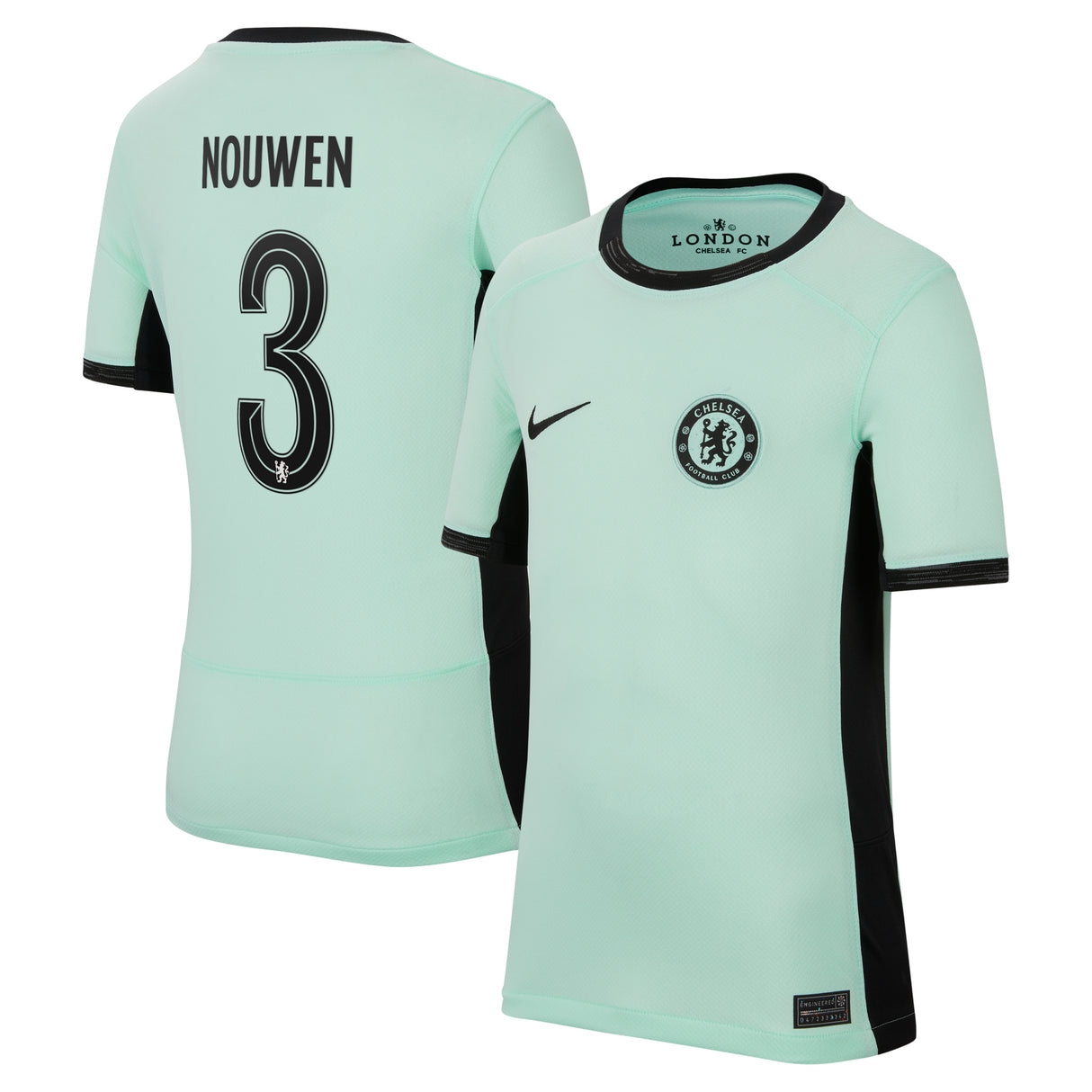 Chelsea Third Stadium Shirt 2023-24 - Kids with Nouwen 3 printing - Kit Captain