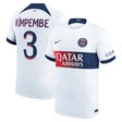 Paris Saint-Germain Nike Away Stadium Shirt 2023-24 with Kimpembe 3 printing - Kit Captain