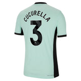 Chelsea Third Vapor Match Shirt 2023-24 with Cucurella 3 printing - Kit Captain