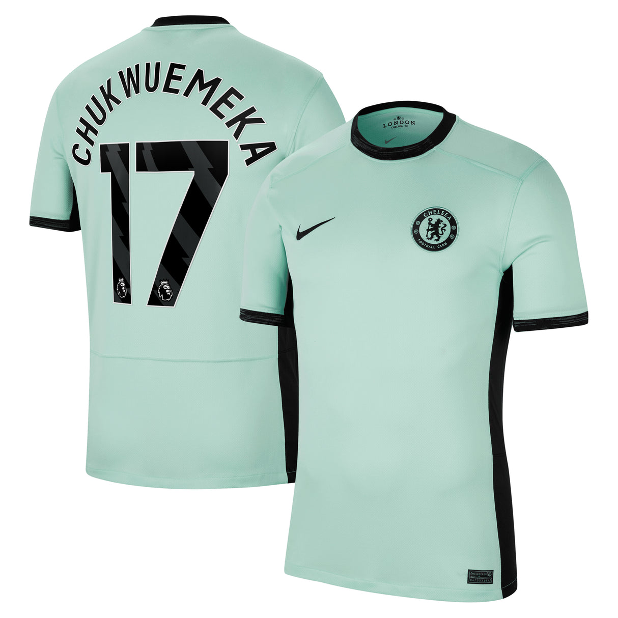 Chelsea Third Stadium Shirt 2023-24 with Chukwuemeka 17 printing - Kit Captain