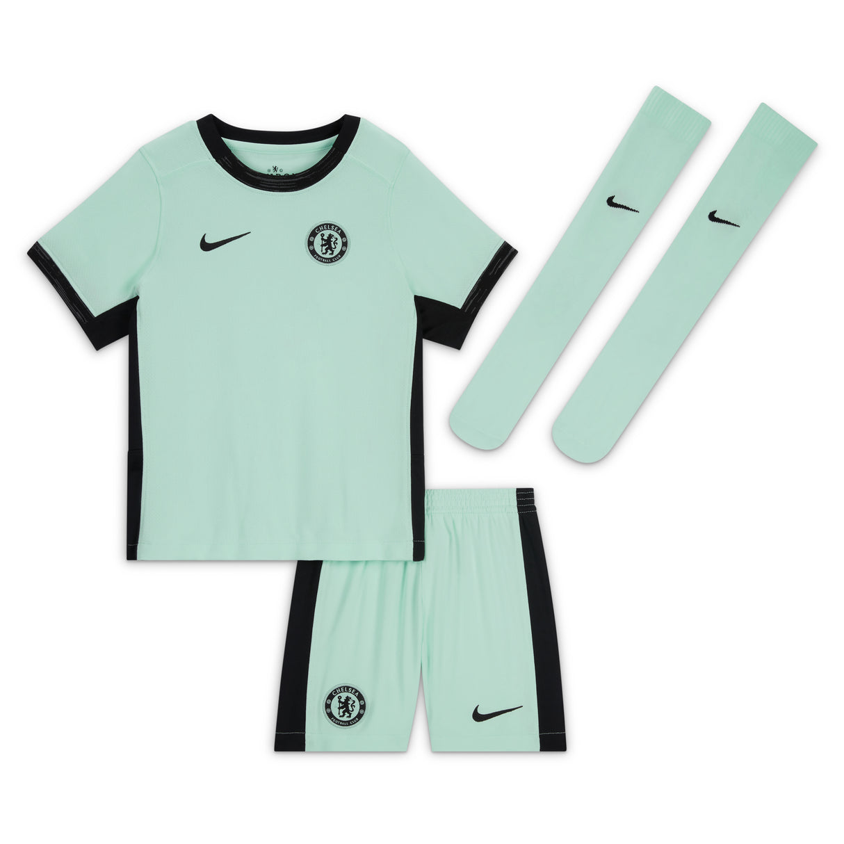 Chelsea Third Stadium Kit 2023-24 - Little Kids with Enzo 8 printing - Kit Captain