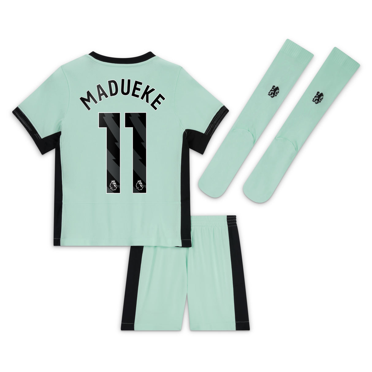 Chelsea Third Stadium Kit 2023-24 - Little Kids with Madueke 11 printing - Kit Captain