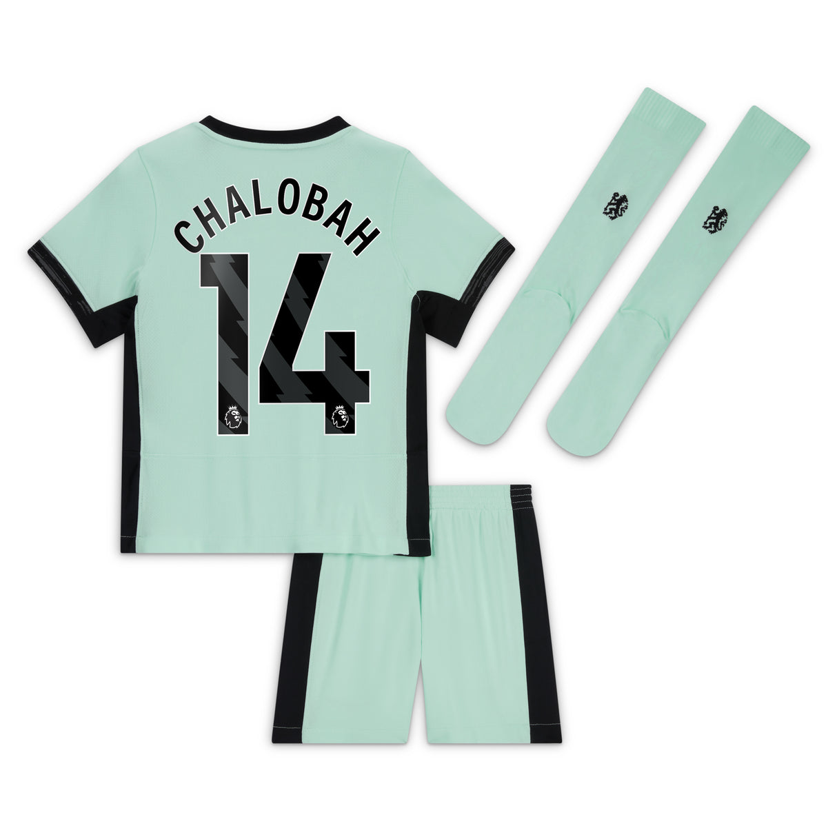 Chelsea Third Stadium Kit 2023-24 - Little Kids with Chalobah 14 printing - Kit Captain