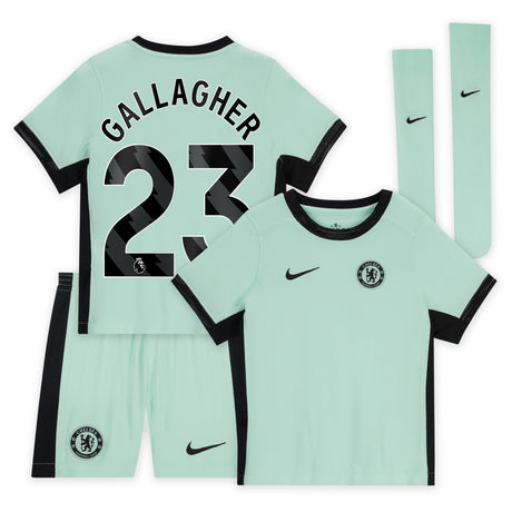 Chelsea Third Stadium Kit 2023-24 - Little Kids with Gallagher 23 printing - Kit Captain